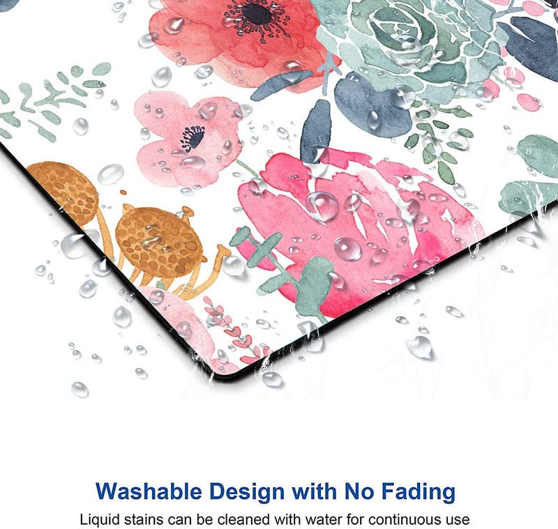 KUOSGM Mouse Pad  Premium-Textured Mouse Mat  Non-Slip Rubber Base Mousepad for Laptop  Computer & PC 9.5?7.9 in Pink Green Flower - Image 5